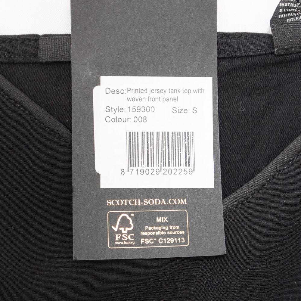 New Scotch & Soda Black Summer Spaghetti Strap Tank Top Cami Size Small - Picture 5 of 10